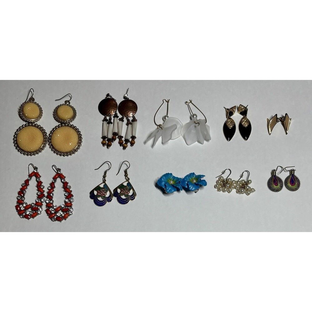 Lot of 10 Pairs of Statement Earrings - Vintage & Modern Styles #5